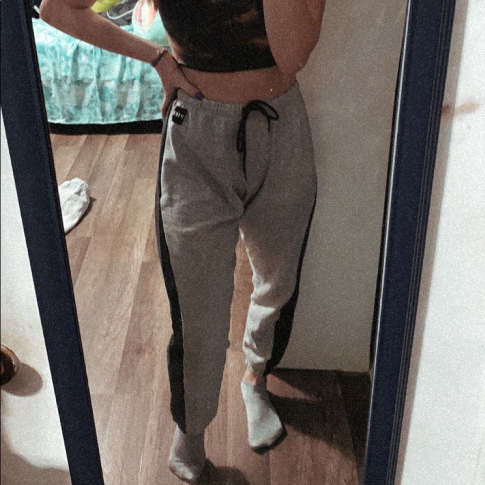 pink brand grey sweatpants